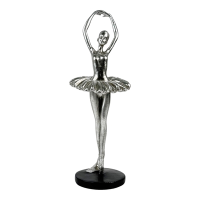 FIGURA BAILARINA DECORATIVO 31 cm x 11 cm x 11 cm CERAMICA PLATA