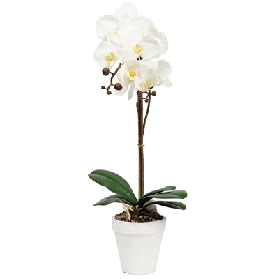 FLOR ARTIFICIAL 57 cm ORQUIDEA BLANCO CON MACETA BLANCO