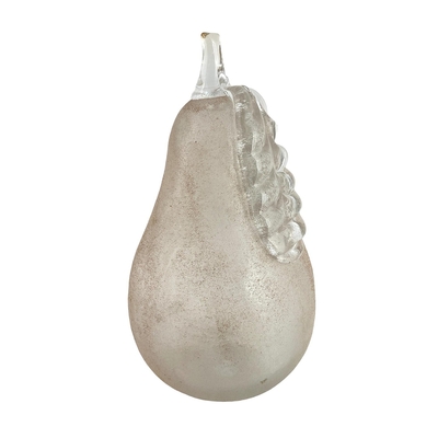 FIGURA PERA DECORATIVO 19 cm x 9.5 cm VIDRIO DORADO CHAMPAGNE
