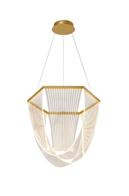 LAMPARA PENDANT ACRILICO INTERIOR LED 28 W LUZ CALIDA ACABADO DORADO A