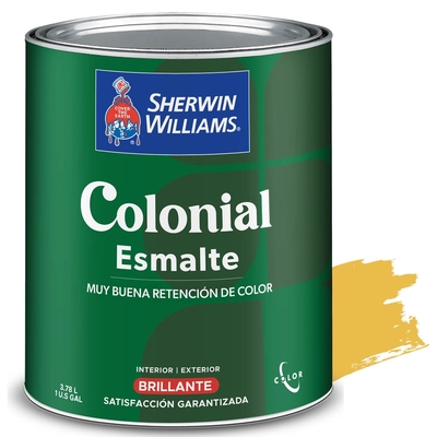 PINTURA ESMALTE PARA USO EXTERIOR / INTERIOR AMARILLO CROMO BRILLANTE COLONIAL ESMALTE