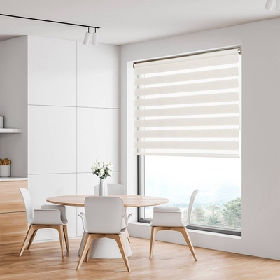CORTINA ROLLER ZEBRA 180 cm/176 cm x 220 cm POLIESTER BLANCO NIGHT&DAY