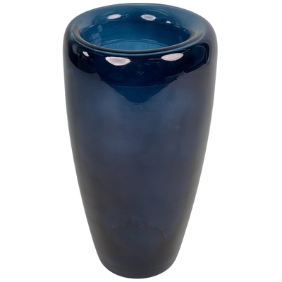 FLORERO DECORATIVO 26 cm x 12.5 cm VIDRIO AZUL