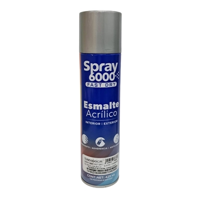PINTURA SPRAY ESMALTE ACRILICO 6000 FAST DRY CROMO 425 mL
