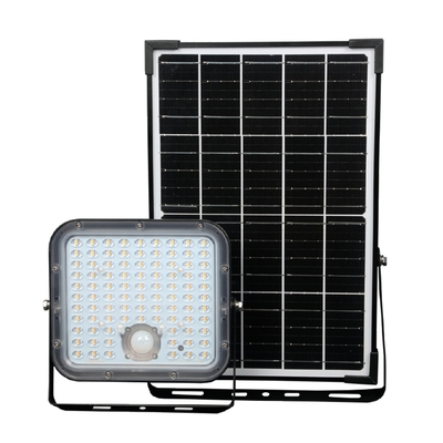 PROYECTOR EXTERIOR SOLAR LED 10 W LUZ BLANCA CON SENSOR DE MOVIMENTO NEGRO IP65