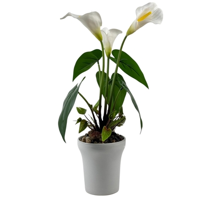 PLANTA ARTIFICIAL 33 cm x 9 cm LIRIO CON MACETA BLANCO