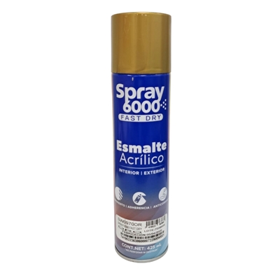 PINTURA SPRAY ESMALTE ACRILICO 6000 FAST DRY ORO 425 mL