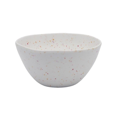 PLATO HONDO 15.24 cm MELAMINA CREMA CON PUNTOS