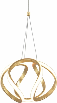 LÁMPARA PENDANT LED 30 W LUZ CALIDA DISEÑO ARO DORADO