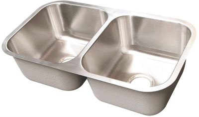 FREGADERO SUBMONTAR ACERO INOXIDABLE 2 POCETAS 83.82 cm x 45.72 cm (33 in x 18 in)