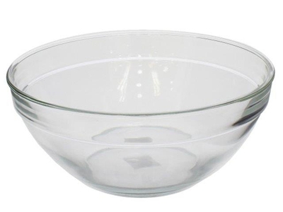 BOWL 17.5 cm x 7.5 cm VIDRIO TRANSPARENTE REDONDO