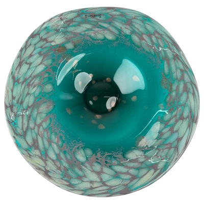 CENTRO DE MESA 36 cm VIDRIO REDONDO AQUA