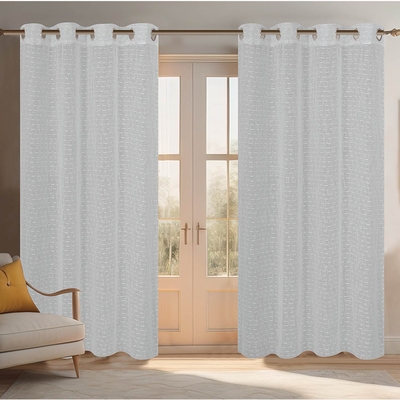 CORTINA PARA SALA 140 cm x 229 cm GRIS CARTERET LINO