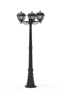 LAMPARA POSTE EXTERIOR 3 LUCES E27 NEGRO IP44