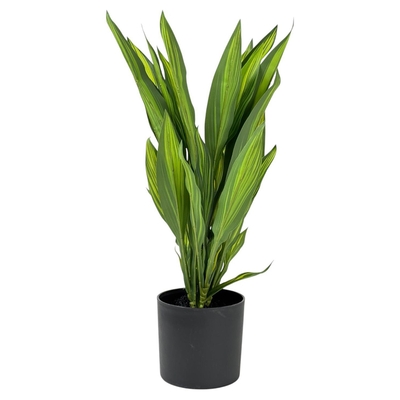 PLANTA ARTIFICIAL 55 cm x 45 cm FOLLAJE VERDE PLASTICO CON MACETA NEGRO