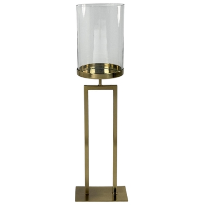 PORTAVELA 45 cm x 10.5 cm x 12 cm METAL-VIDRIO DORADO