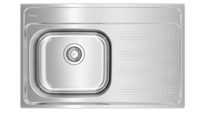 FREGADERO EMPOTRAR ACERO INOXIDABLE 1 POCETA CON ESCURRIDERO DERECHO 80 cm x 51 cm GALAXY