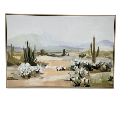 CUADRO DECORATIVO 122.6 cm x 82.6 cm DESIERTO VERDE-CAFE