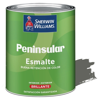 PINTURA ESMALTE PARA USO EXTERIOR / INTERIOR GRIS CENIZO BRILLANTE PENINSULAR ESMALTE