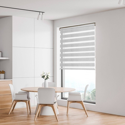 CORTINA ROLLER ZEBRA 100 cm/96 cm x 160 cm POLIESTER GRIS NIGHT&DAY