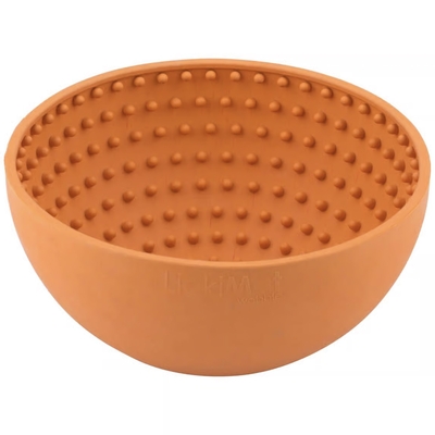 PLATO FLEXIBLE HONDO PARA PERRO CAUCHO ANARANJADO ALIMENTACION LENTA