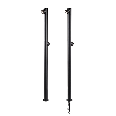 LAMPARA ESTACA EXTERIOR LED 12 W LUZ CALIDA ALUMINIO NEGRO IP66