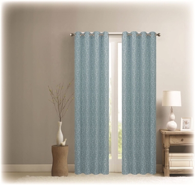 CORTINA PARA SALA 140 cm x 229 cm TURQUESA JOANIE JACQUARD