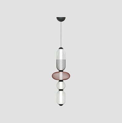 LAMPARA PENDANT LED 24 W LUZ CALIDA METAL NEGRO-ROJO