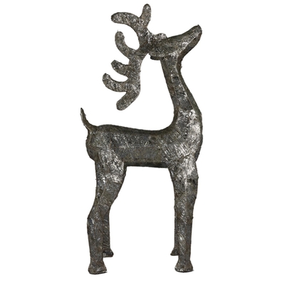 SILUETA RENO NAVIDAD 94 cm x 46 cm PLATA CON LUZ A CONEXION