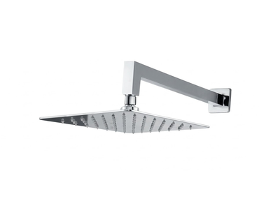 DUCHA CUADRADA DE 40 cm CON NIPLE CUADRADO DE 43 cm DE METAL CROMADO