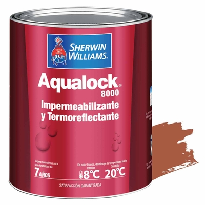 IMPERMEABILIZANTE Y TERMOREFLECTANTE PARA TECHOS LOSAS Y PAREDES ROJO TEJA AQUALOCK 8000