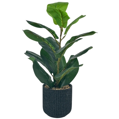 PLANTA ARTIFICIAL 45 cm x 12.5 cm FOLLAJE VERDE CON MACETA NEGRO