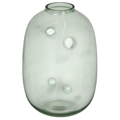 FLORERO DECORATIVO 25 cm x 18 cm x 18 cm VIDRIO TRANSPARENTE REDONDO