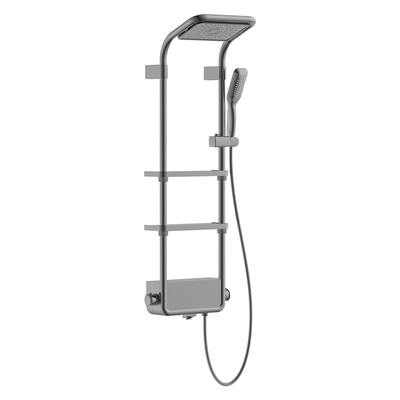 PANEL VERTICAL DUCHA INOXIDABLE GUN METAL CON MEZCLADOR 110.8 cm x 30.1 cm x 30.8 cm