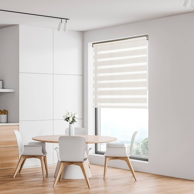 CORTINA ROLLER ZEBRA 100 cm/96 cm x 160 cm POLIESTER BLANCO NIGHT&DAY