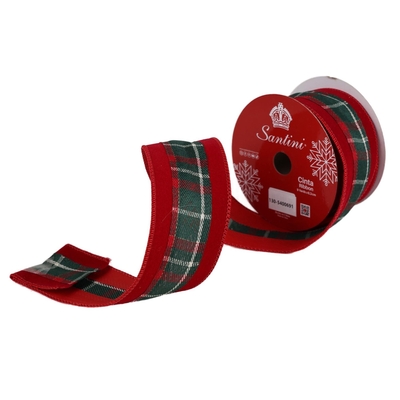LISTON NAVIDAD 6.3 cm x 8.2 m (9 yd) ROJO-VERDE-BLANCO