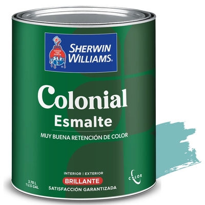 PINTURA ESMALTE PARA USO EXTERIOR / INTERIOR CELESTE CIELO BRILLANTE COLONIAL ESMALTE