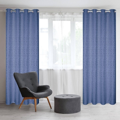 CORTINA PARA SALA 140 cm x 229 cm AZUL BOTANIA JACQUARD