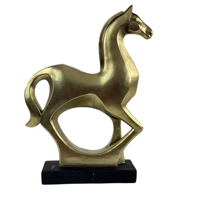 FIGURA CABALLO DECORATIVO 36 cm x 27 cm CERAMICA DORADO