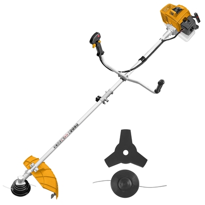 ORILLADORA MOTOR 2 TIEMPOS 62 cm3 2.4 kW (3.2 hp) CON HILO Y DISCO 3 ASPAS