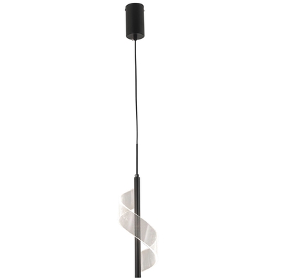 LAMPARA PENDANT LED 6 W LUZ NEUTRA PANTALLA ACRILICO ESPIRAL NEGRO