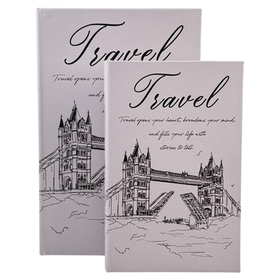 LIBRO DECORATIVO 33 cm x 22 cm BLANCO-NEGRO TRAVEL