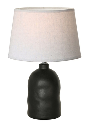 LAMPARA MESA 1 LUZ E27 CERAMICA NEGRO DIFUSOR BLANCO