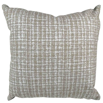 COJIN DECORATIVO 45 cm x 45 cm POLIESTER CAFE-GRIS CON LINEAS