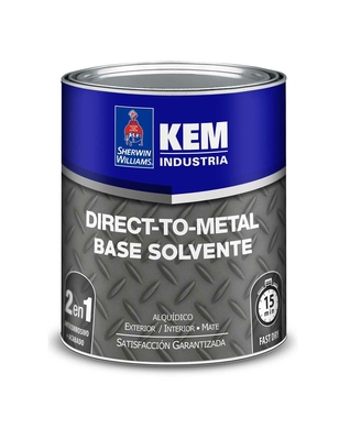 ANTICORROSIVO BASE SOLVENTE PARA METAL NEGRO MATE DIRECT TO METAL KEM DTM