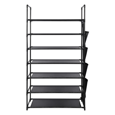 ZAPATERA 122.8 cm x 66 cm x 28 cm METAL-TELA GRIS 7 NIVELES
