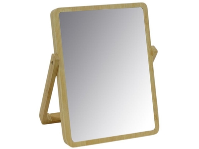 ESPEJO PARA MESA DE BAÑO 16 cm x 20.5 cm BAMBU CAFE CUADRADO