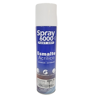 PINTURA SPRAY ESMALTE ACRILICO 6000 FAST DRY BLANCO BRILLANTE 425 mL