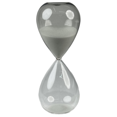 RELOJ ARENA DECORATIVO 24 cm x 9.2 cm VIDRIO TRANSPARENTE-GRIS