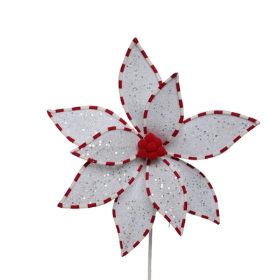 PASCUA NAVIDAD 50 cm x 34 cm BLANCO-ROJO CON BRILLO